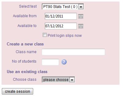Set up a session Click from the Sessions tab to add a new pretesting session. Here you can: 1. Select a Pretest Licence 2. Choose a date 3.