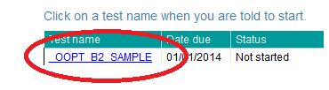 This shows you the Pretest(s) you can take. Click on the name of the Pretest. This starts the test and the timer. *For Young Learners log in, see Appendix B.