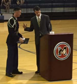 Among the underclassmen military award winners were: Jacob House: West Point Leadership