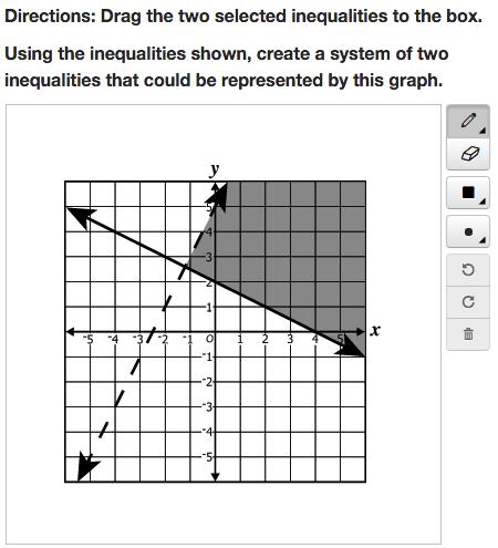13 (Cont.) The top tool is the pencil or straight line tool. The arrow in the bottom right corner expands the tool so a student may select free draw or the straight line.