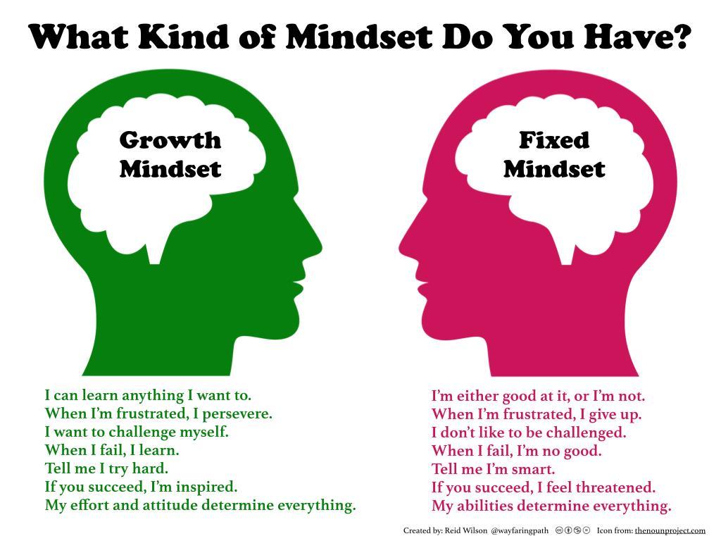 People who have a Fixed Mindset usually give up when they find something difficult and will not choose to attempt