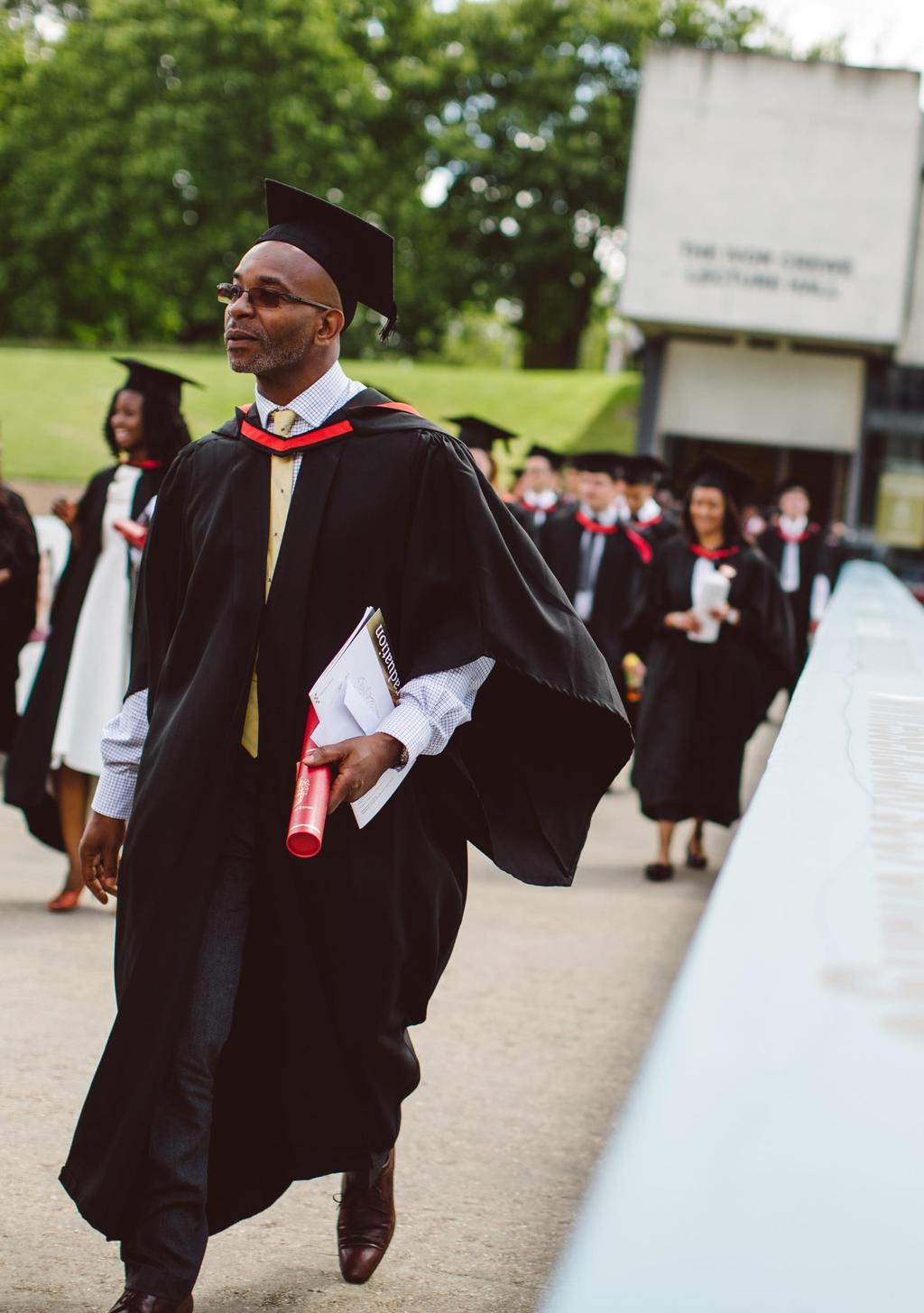 OUR STUDENTS 19 Graduates from around the world travel to Colchester to attend their ceremony and receive their University of Essex degree certificate.