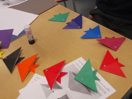 practising the Japanese art of Origami