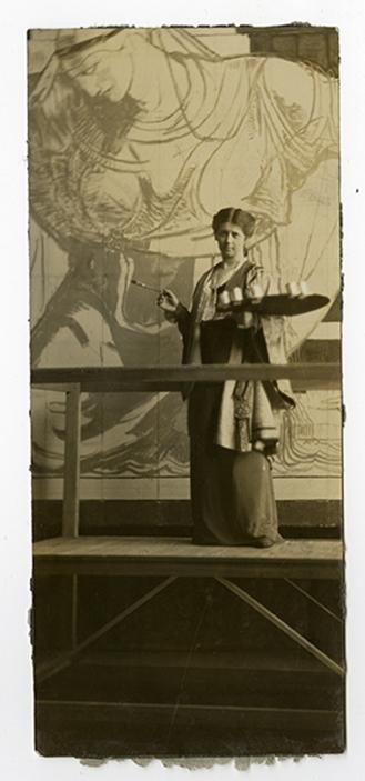 [1] Violet Oakley with mural, photograph, undated Art and Politics Immediately after the completion of the Supreme Court murals, Violet left for Geneva, Switzerland to document the League of Nations.