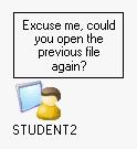 Message from student Messages from students are displayed above the student icons Locked student A locked student workstation (Lock PC, Lock Screen, or Lock Mouse and Keyboard).
