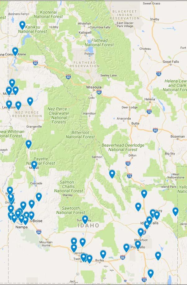 USDA Farm to School Census 55 School districts in Idaho who report