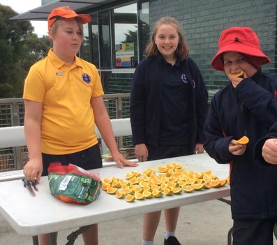 The students organised for students to wear orange and in keeping with this theme they offered free oranges at recess time.
