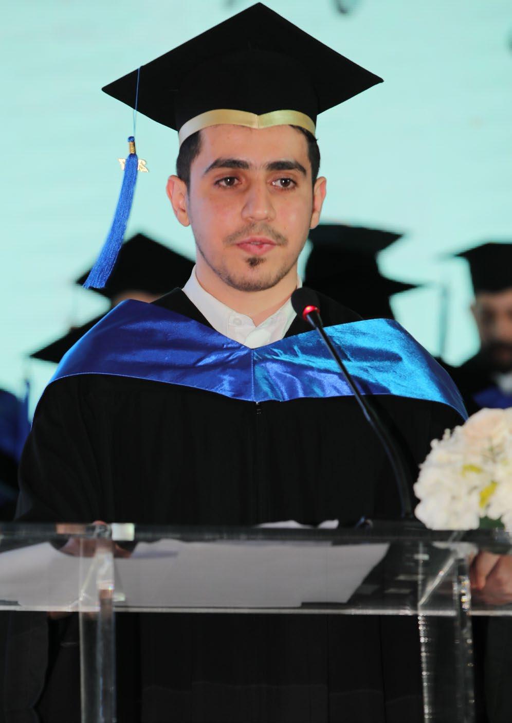 Valedictorian Speech Mohamed Al-Einawi Bachelors of Engineering Technology (Petroleum) It is a great honor to stand in front of you today, and talk about our lovely journey thus far at ACK.