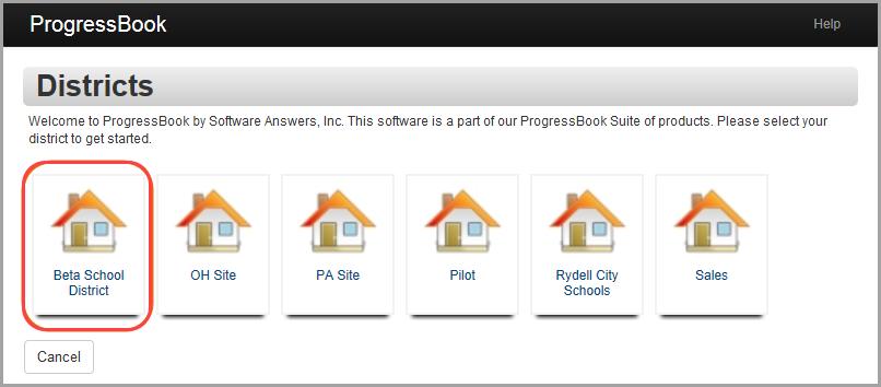 Welcome to ProgressBook b. On the Districts screen, click the district you want to access. 3. On the Sign In screen, enter your User name and Password. 4.