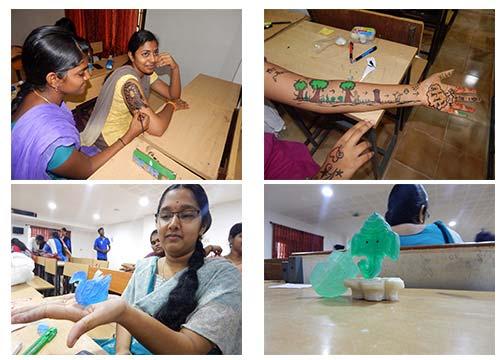 Participation of students in fine arts events such as soap carving, tattoo painting
