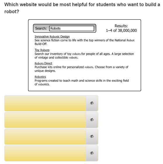 Have students practice using the Answer Masking accessibility feature with this item.