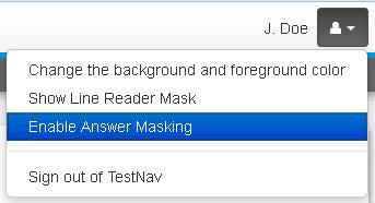Answer Masking from the menu.