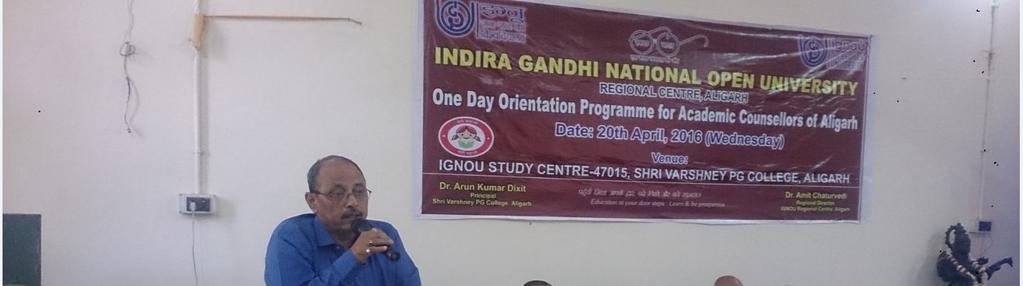 Gopal Babu, Coordinator, IGNOU Study Centre during the inauguration of One Day Orientation