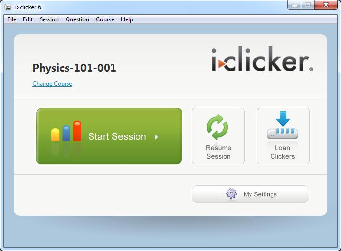 Using i>clicker v6.1 with ANGEL 5 Select My Settings from the i>clicker Home Page 6. The My Settings window appears.