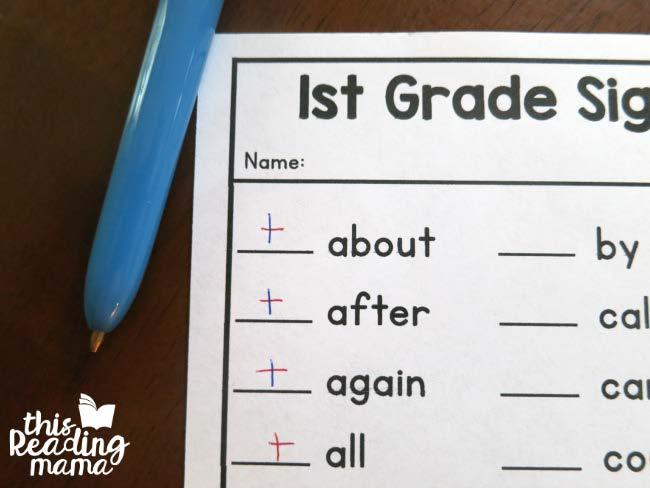3-5 Sight Word Checklists This example is from our K-2 sight