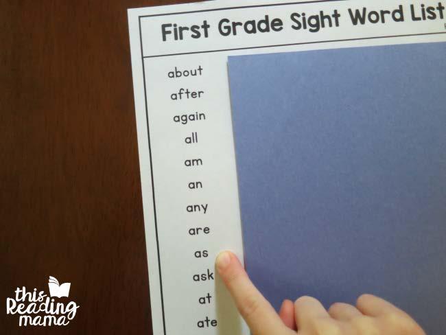 3-5 Sight Word Lists This example is from our K-2 sight