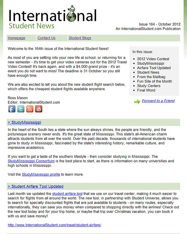 Sample of Featured School Mention in