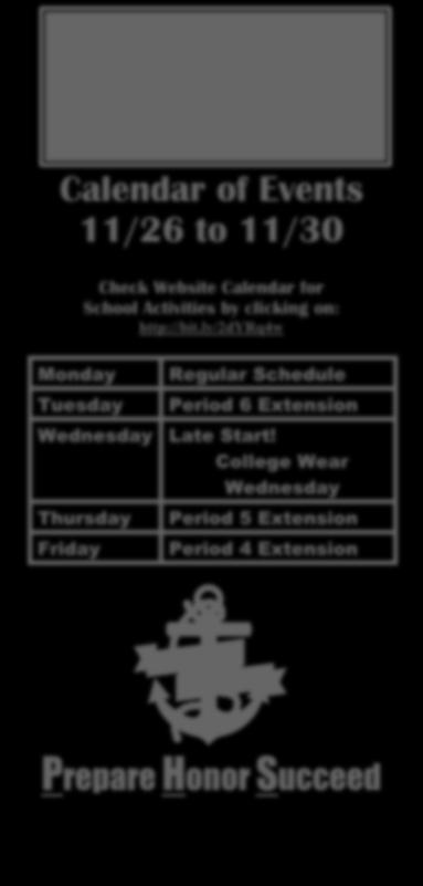 ly/2dyrq4w Regular Schedule Period 6 Extension Wednesday Late Start!