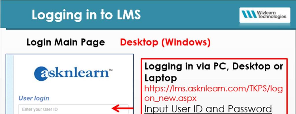ASKNLEARN LOGIN GUIDE FOR STUDENTS (E-LEARNING) For