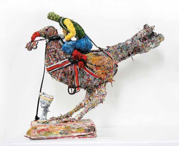 : Dodo with rider, 2009 papier mâché with other mixed media over a steel armature 67 x 87
