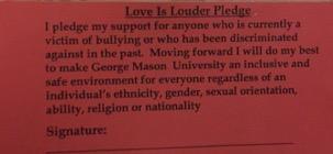 Love is Louder Pledge students signed Love is Louder offered a dynamic combination of both passive and active experiences for students to engage in.