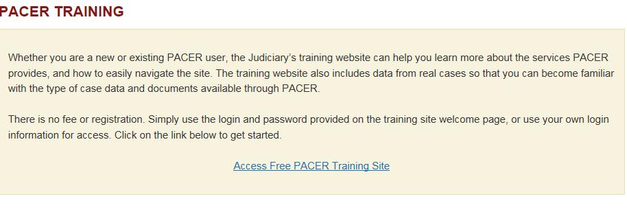 FREE PACER TRAINING LINK https://dcecf.