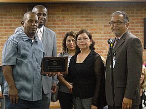 Employees recognized During the May 15 Trustees meeting, a number of Aldine ISD employees were recognized for the contributions they make to the
