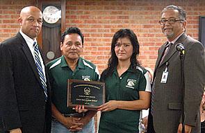 Emitte Roque, executive director of buildings and properties, named Aldine Ninth Grade School as his department s Building of the Month.