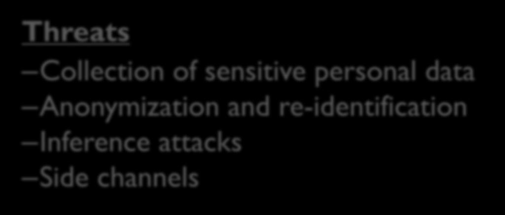 2014 Users data Services Threats Collection of sensitive personal data