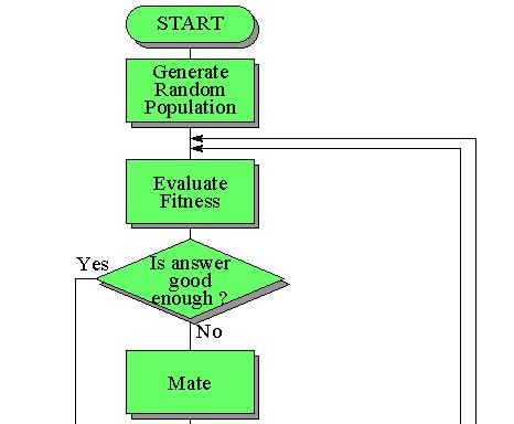 Algorithm produce an initial population of individuals evaluate the fitness of