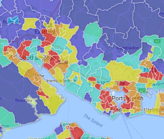 Literature Review & Context: Local SE & Hampshire: high rates of higher education participation overall Majority of wards in Portsmouth and Southampton are in POLAR3 Quintiles 1 & 2 Southampton