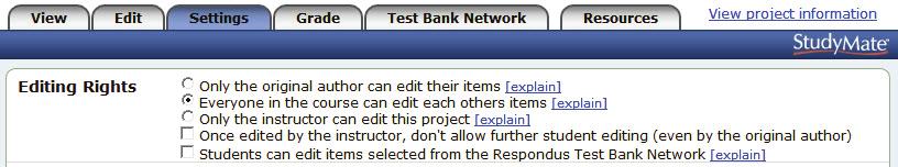 Show All - displays all items corresponding to the Fact, Term/ Definition and Multiple Choice templates. Items can be ordered alphabetically, by author, or by when items were created.