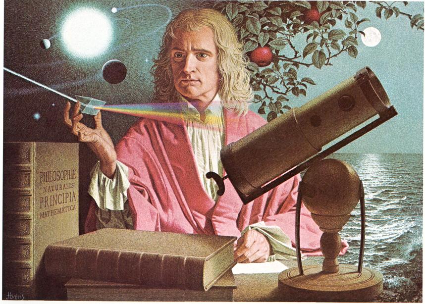 Mechanics 2/5 Figure 1. Sir Isaac Newton and his discoveries. Painting by Jean-Le on Huens. Commissioned by the National Geographic Society for its May 1974 edition.