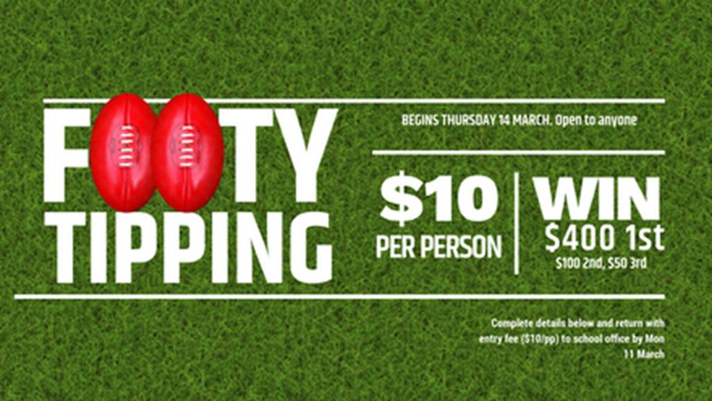 ST PIUS P&F NRL FOOTY TIPPING FUNDRAISER COMPETITION INFORMATION 1. The tipping competition is being run through the website www.itipfooty.com.au 2.