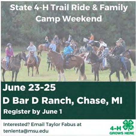 9 State 4-H Trail Ride & Family Camp Weekend Registration for the State 4-H Trail Ride and