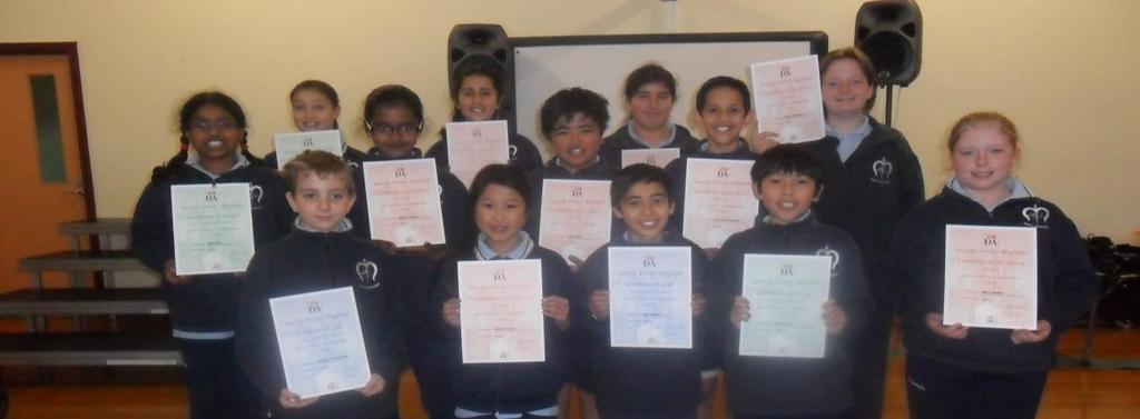 The following students received the following certificate; This year all Year 6 students made it through to different categories!