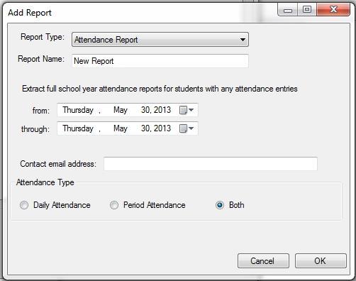 3. Select the type of report you want to create from the