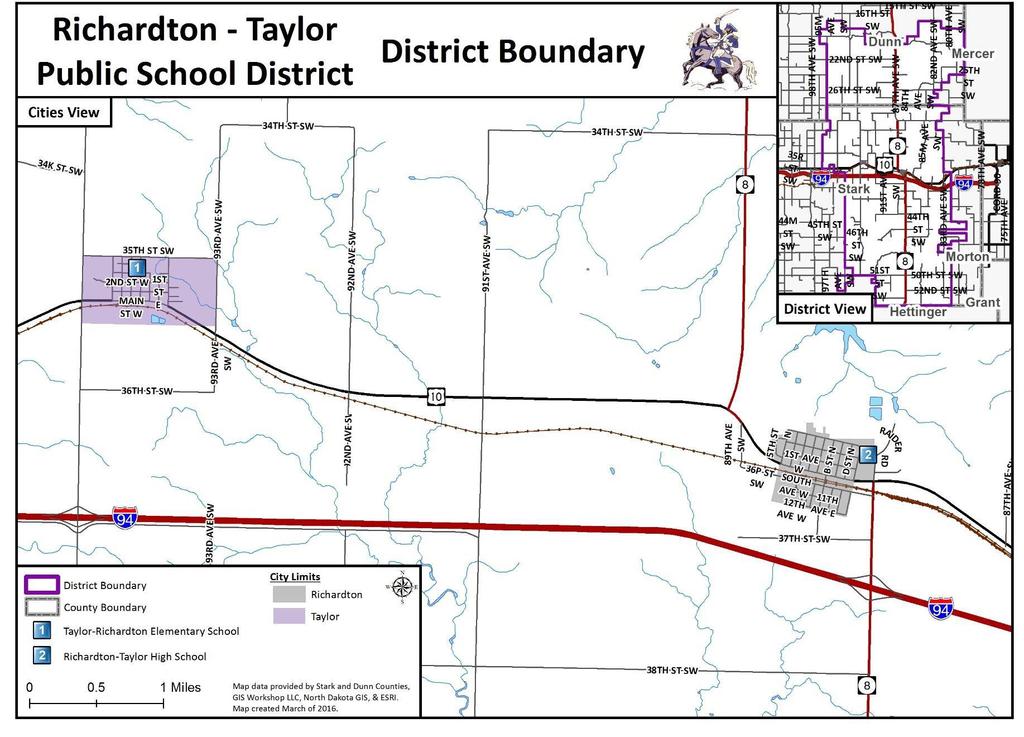 8 District Map District Boundary (purple line) City