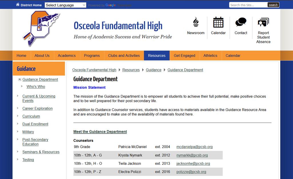 Check our website first and then e-mail your counselor with any questions