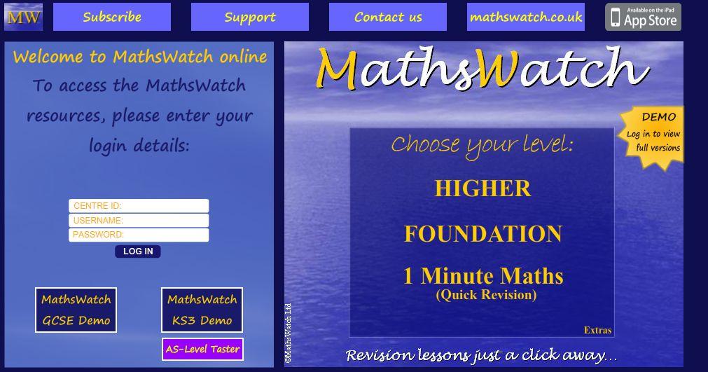 www.mathswatchvle.com Homework - Every fortnight Year 10 are set an electronic homework on mathswatch.