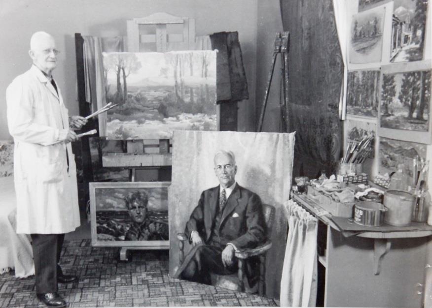 Top and right images Hans and Maria in his studio in Genoa, NV, c.
