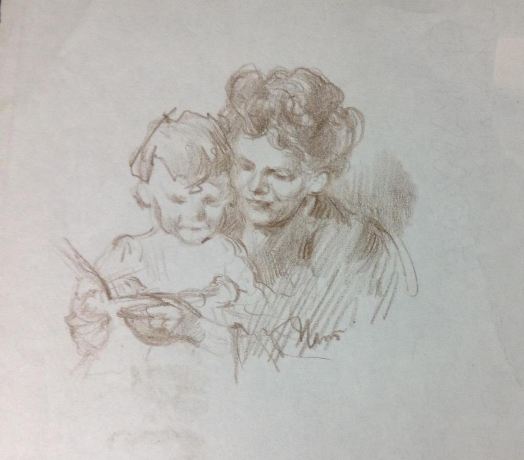 Maria Meyer-Kassel reading to nephew Bill Brooks.