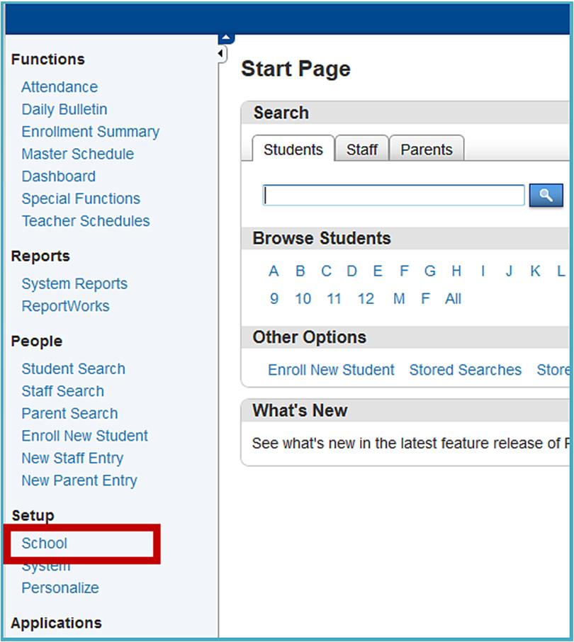 Final Grade Setup Use Final Grades Setup to view and set up your school's grading terms and their parameters. Verify the dates of each grading term in the school year.