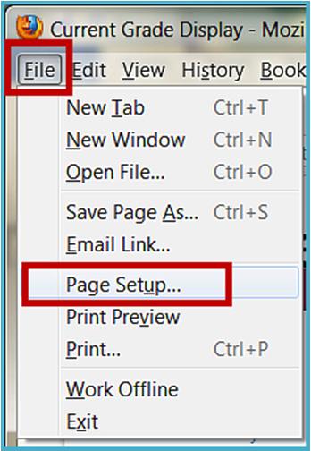 Removing Headers and Footers from the Report Cards Before Printing By default, Firefox attaches a header and footer to documents that are printed from it.