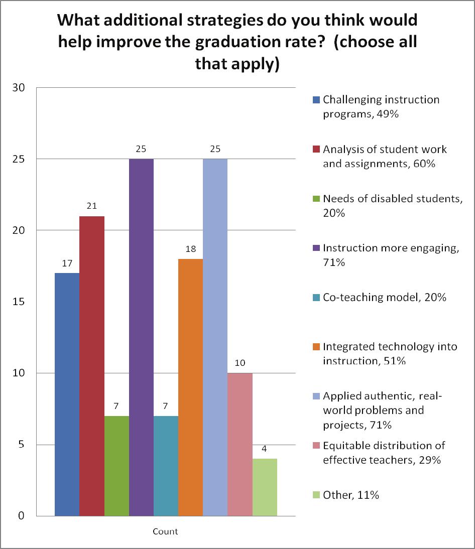 30 What additional strategies do you think would help improve the graduation rate?