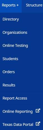 View & Verify Online Test Registrations (Reports) Download Online Test Status Report: Available at the campus and district level Updated 5 times throughout day Useful for verifying score code