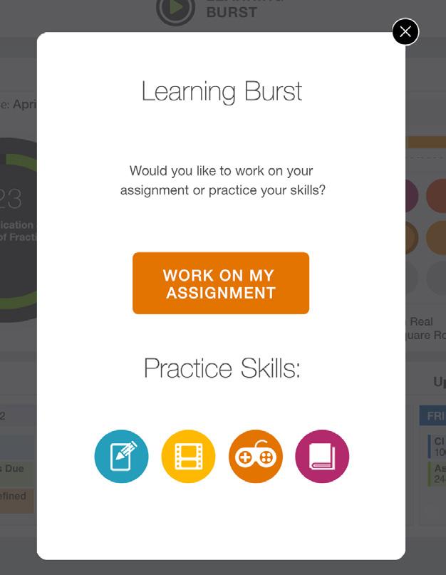 If you only have 15 minutes to study or do homework, activate the Learning Burst