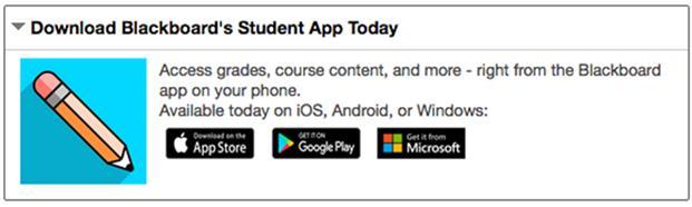 A new module called Download Blackboard s Student App Today helps students discover and quickly download the app.