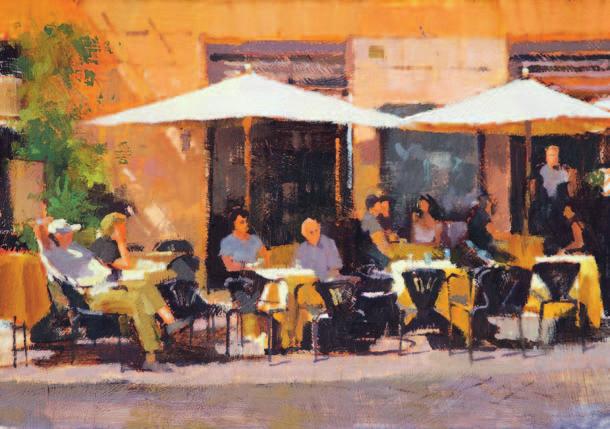 Street Cafe, Rome Oil on