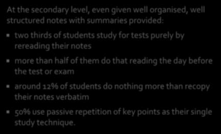 of them do that reading the day before the test or exam around 12% of students do nothing more